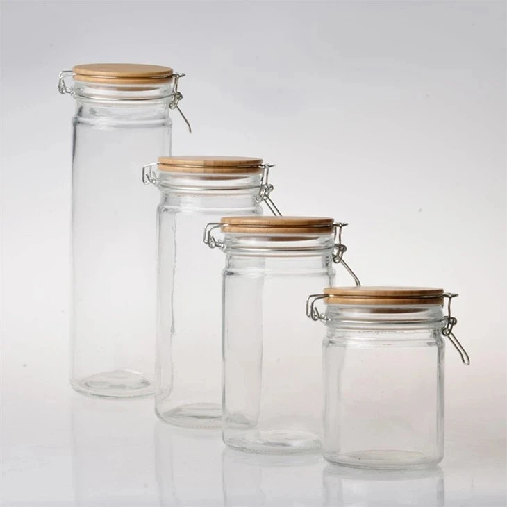 Glass Jars With Bamboo Lids 1 Glass Jars With Bamboo Lids 1