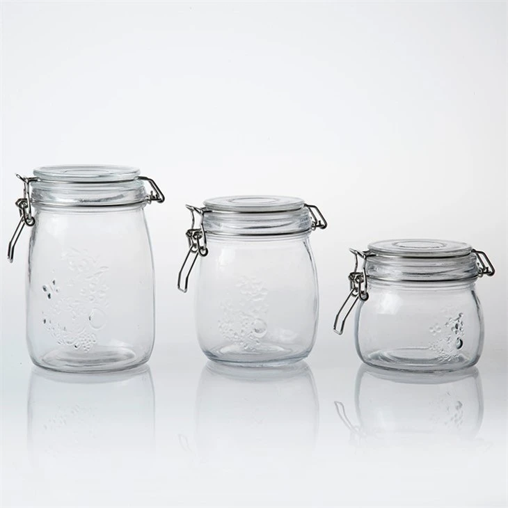 Air Tight Glass Jar Storage With Glass Lid