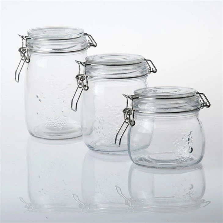 Air Tight Glass Jar Storage With Glass Lid