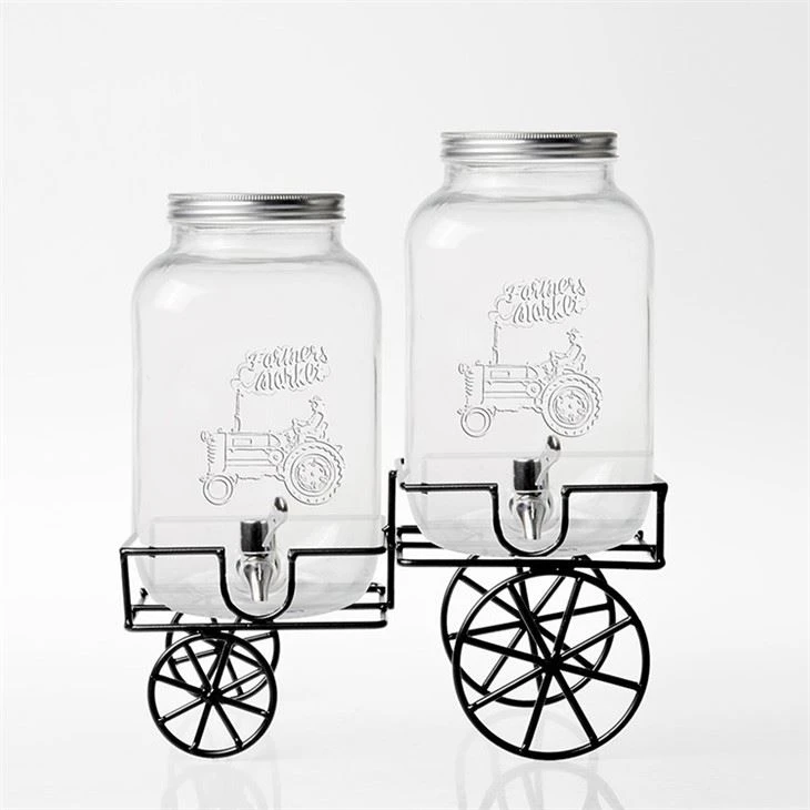 Dispensador de suco de bebidas frias com suporte de metal
