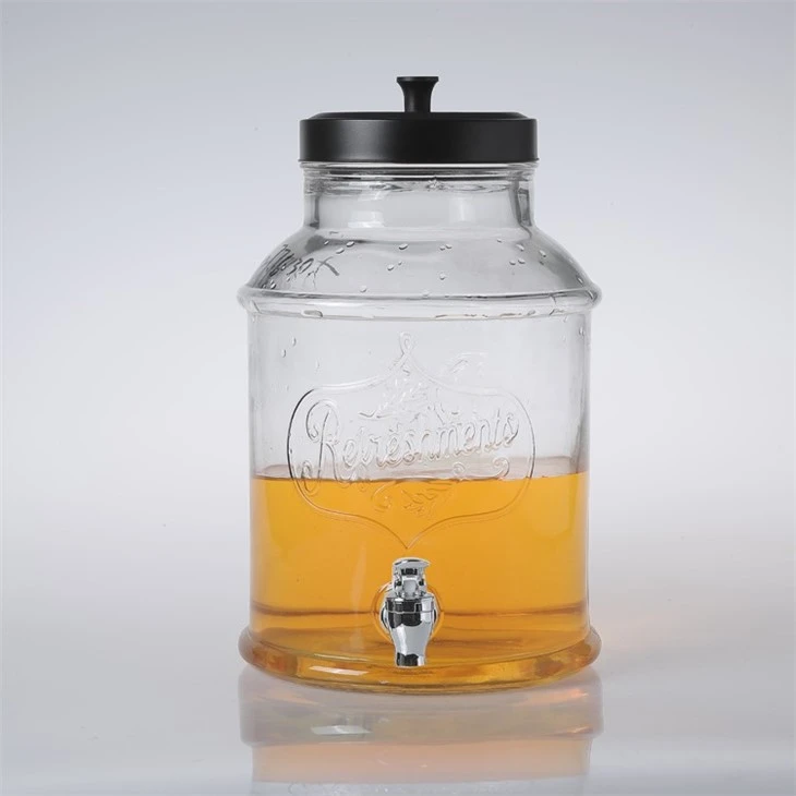 Clear Juice Glass Beverage Dispenser