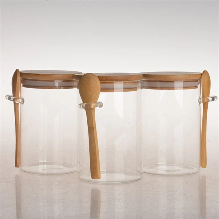 Glass Containers With Bamboo Airtight Lid