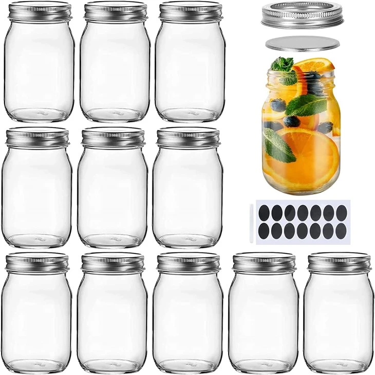 Glass Mason Jar 12 Pcs Set