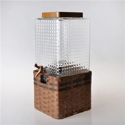 Dispensador de bebidas de vidro antigo