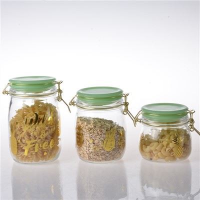 Frascos de vidro para alimentos com tampa hermética