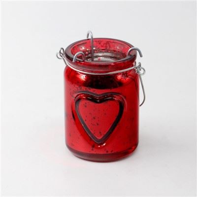 Taça de castiçal votiva de vidro vermelho