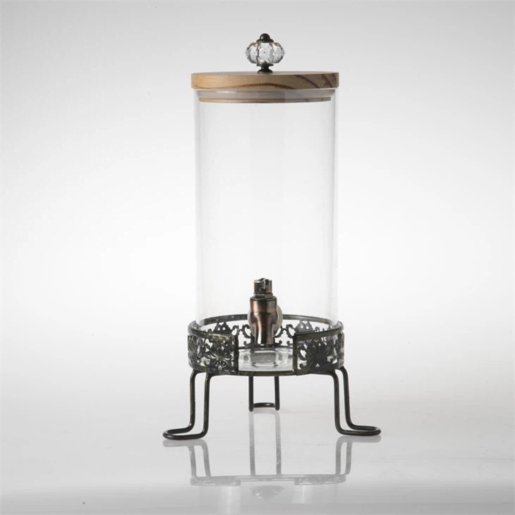 Dispensador de água de vidro com suporte