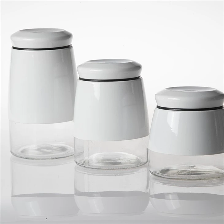 Frasco de vidro transparente hermético de grande capacidade para cozinha