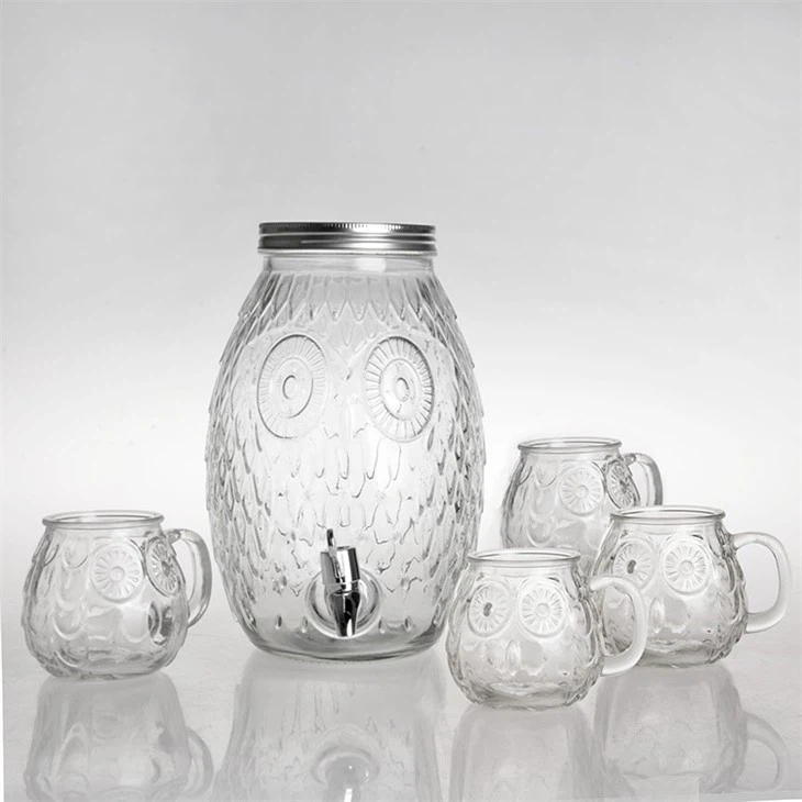 Round Glass Beverage Dispenser