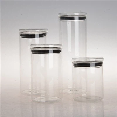 Frascos de armazenamento de vidro com alto teor de borosilicato