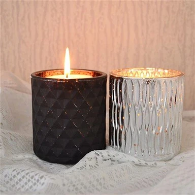 Frascos de vela de vidro âmbar