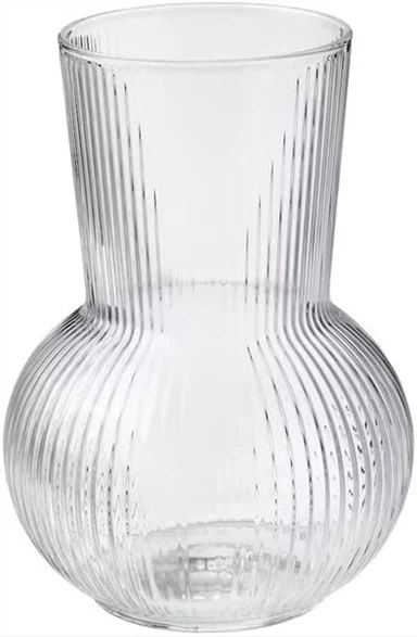 Vaso de vidro transparente de pescoço longo