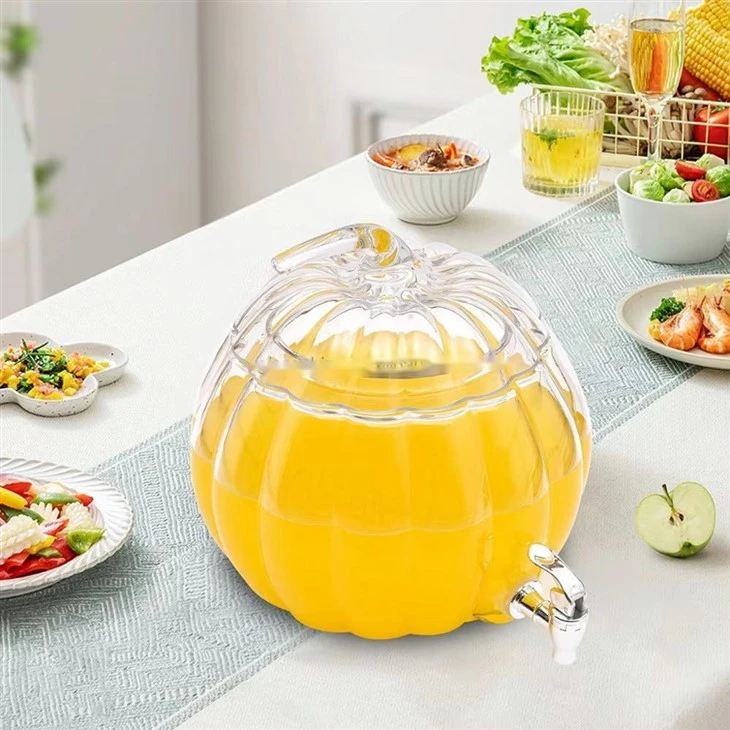 Glass pumpkin drink dispenser